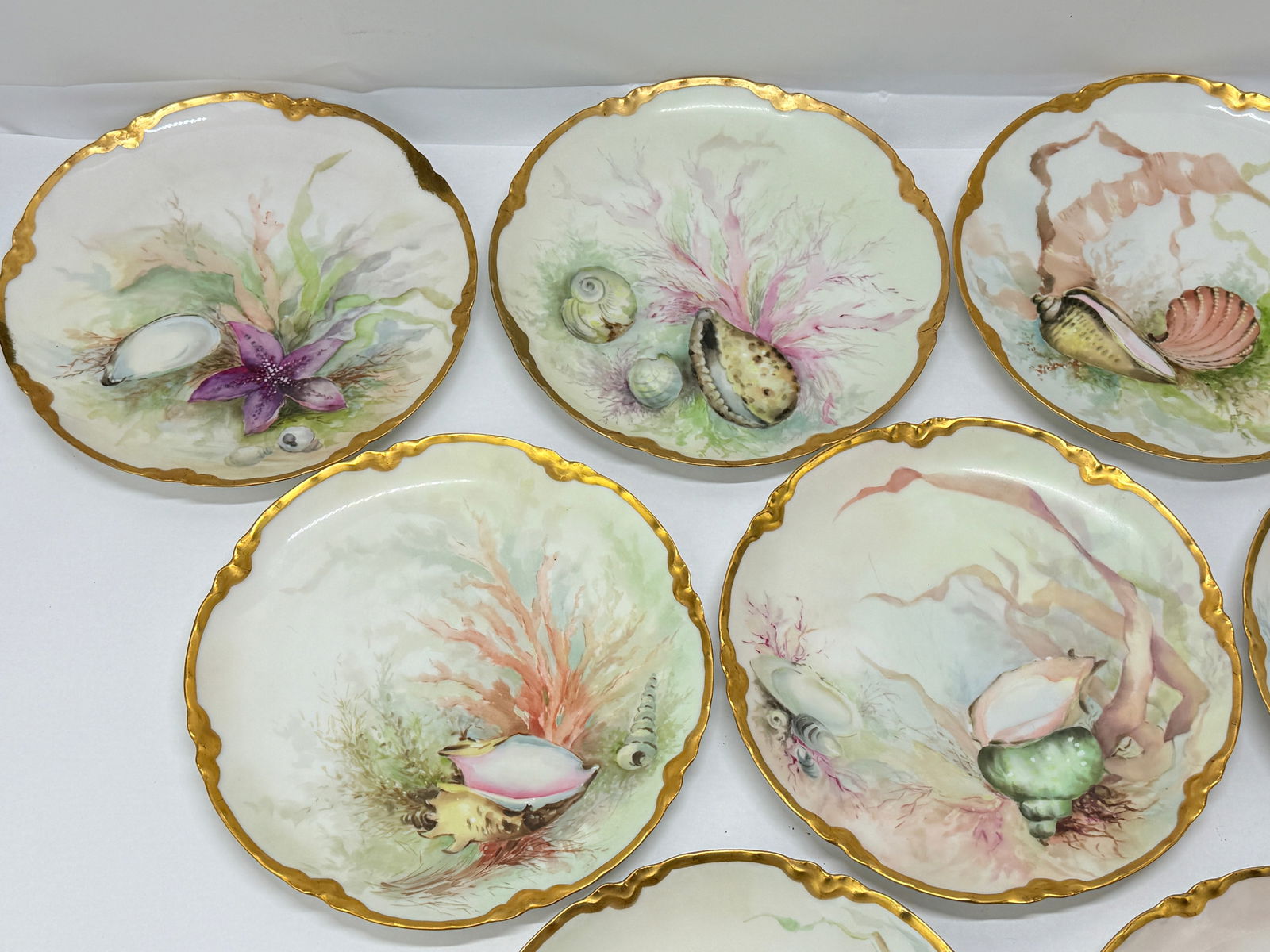Exceptional 13 Pc, Porcelain Seafood Service by Haviland Limoges Circa. 1890 - 6