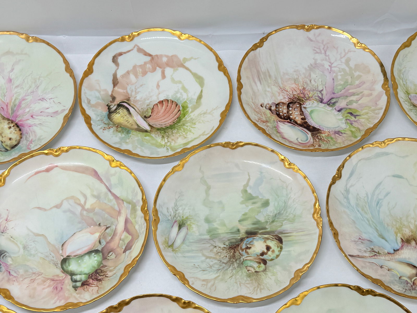 Exceptional 13 Pc, Porcelain Seafood Service by Haviland Limoges Circa. 1890 - 7