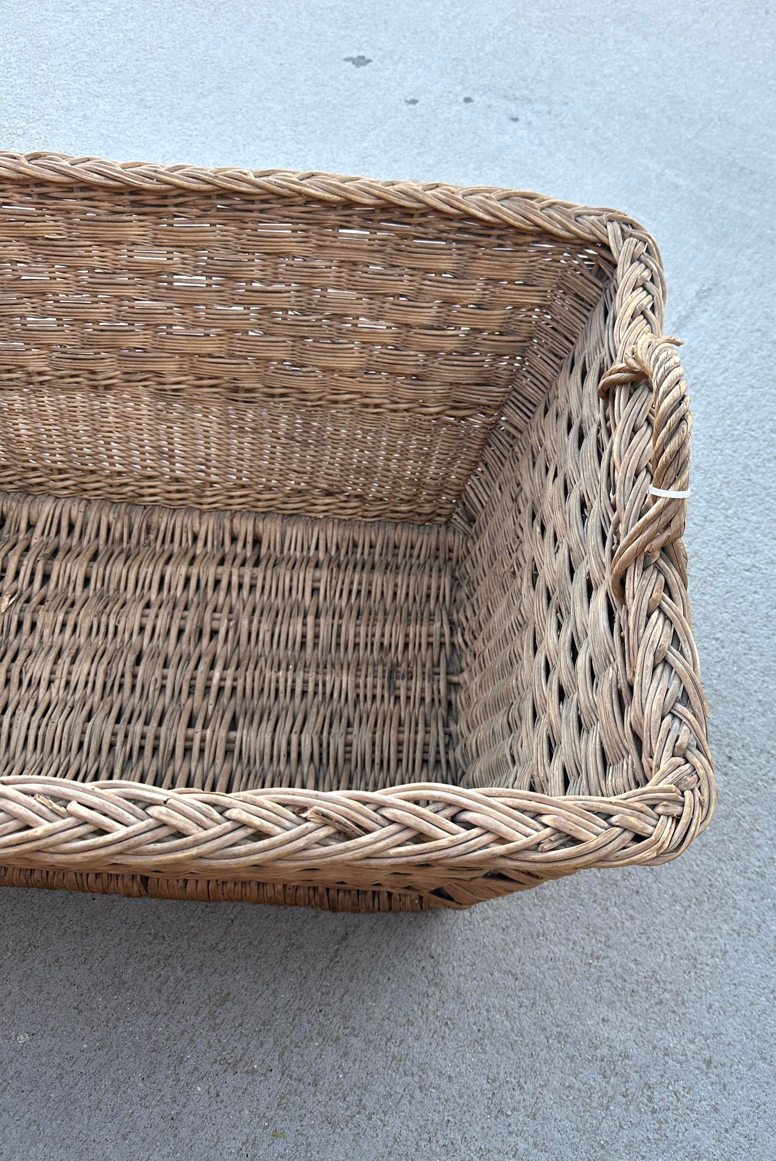 Vintage French Rustic European Rectangle Basket - 3