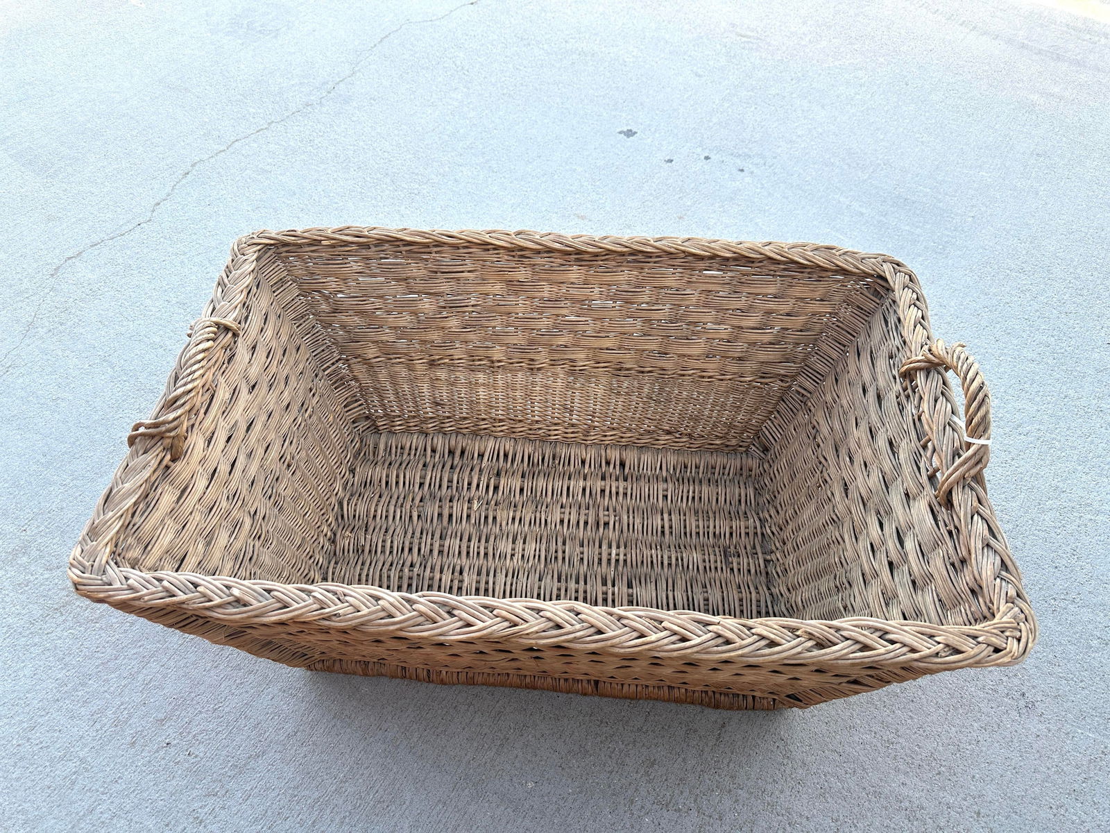 Vintage French Rustic European Rectangle Basket - 6