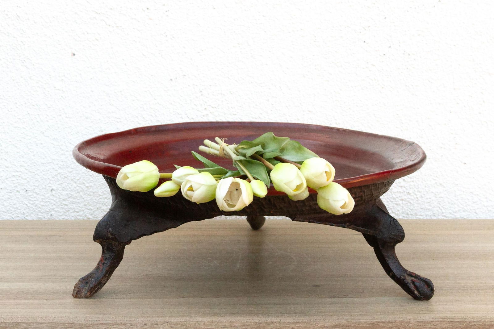 Offering Elegance, Antique Burmese Lacquered Tray - 2