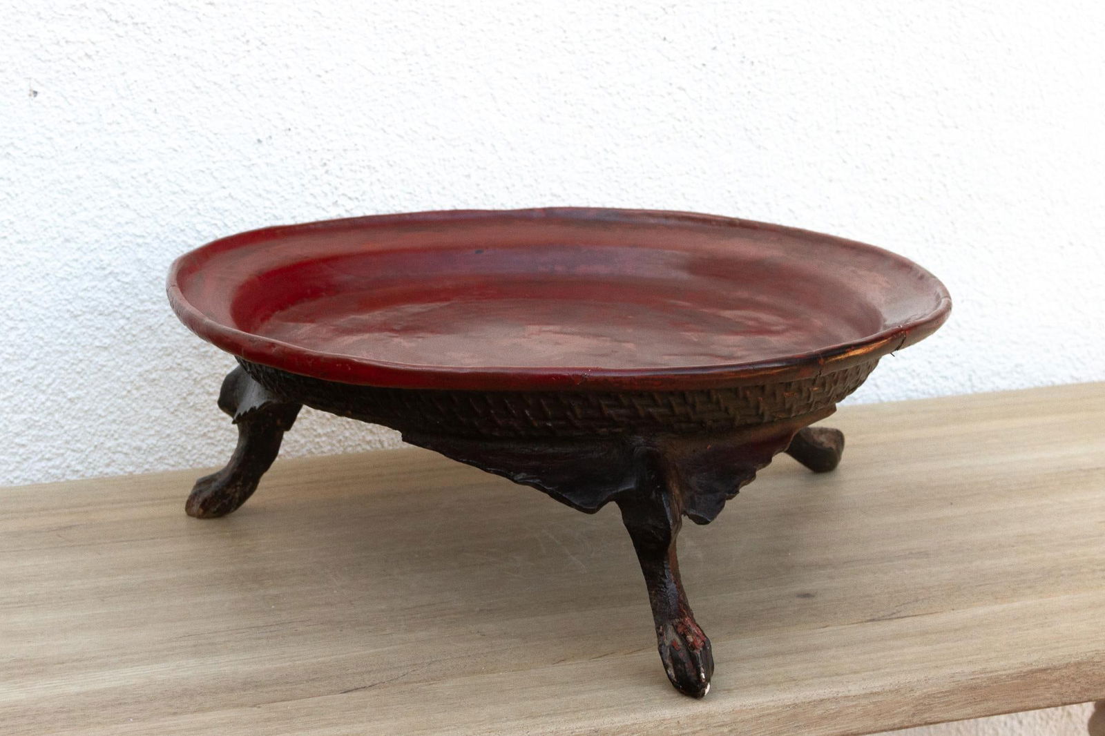 Offering Elegance, Antique Burmese Lacquered Tray - 4