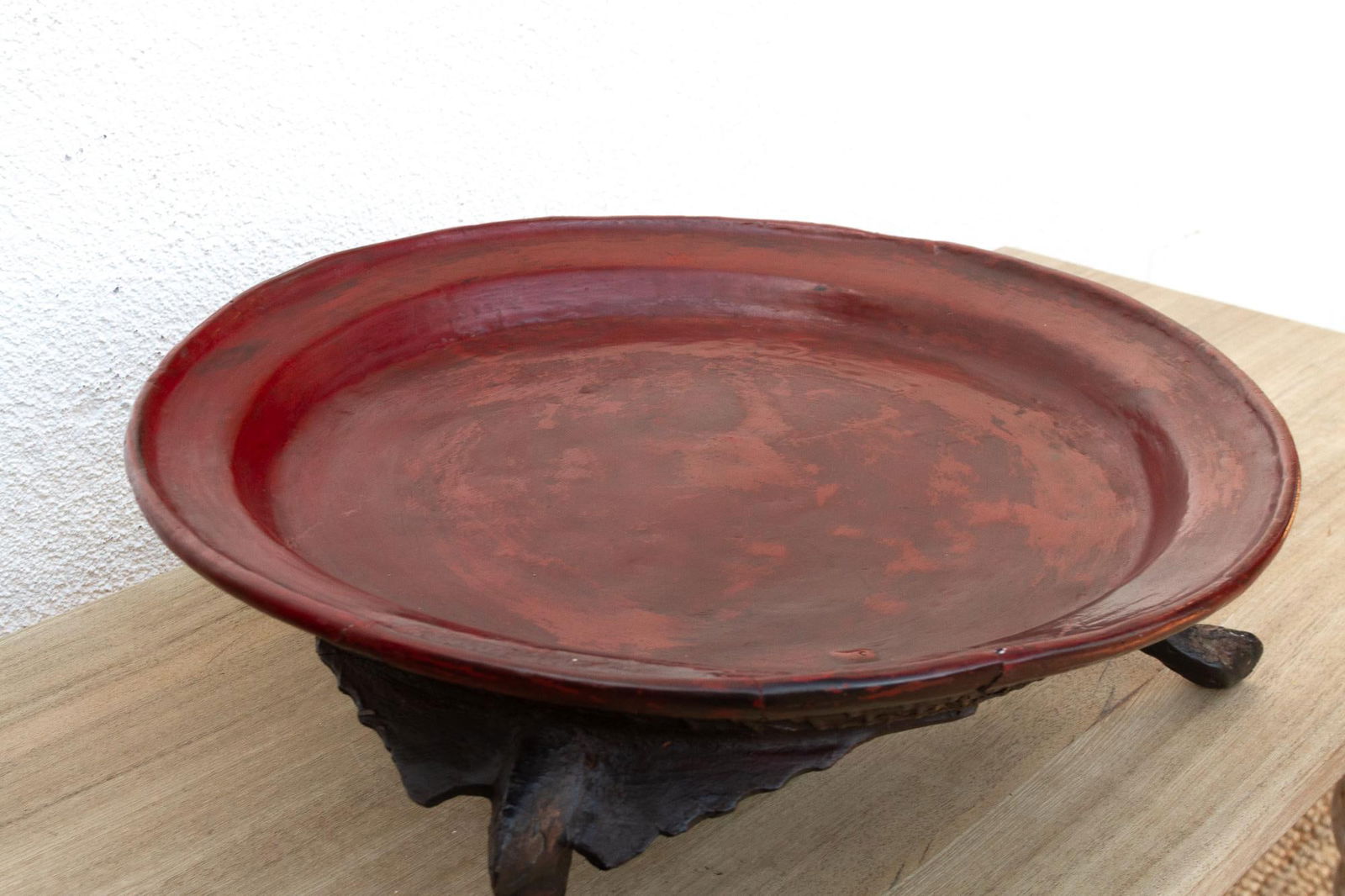 Offering Elegance, Antique Burmese Lacquered Tray - 5