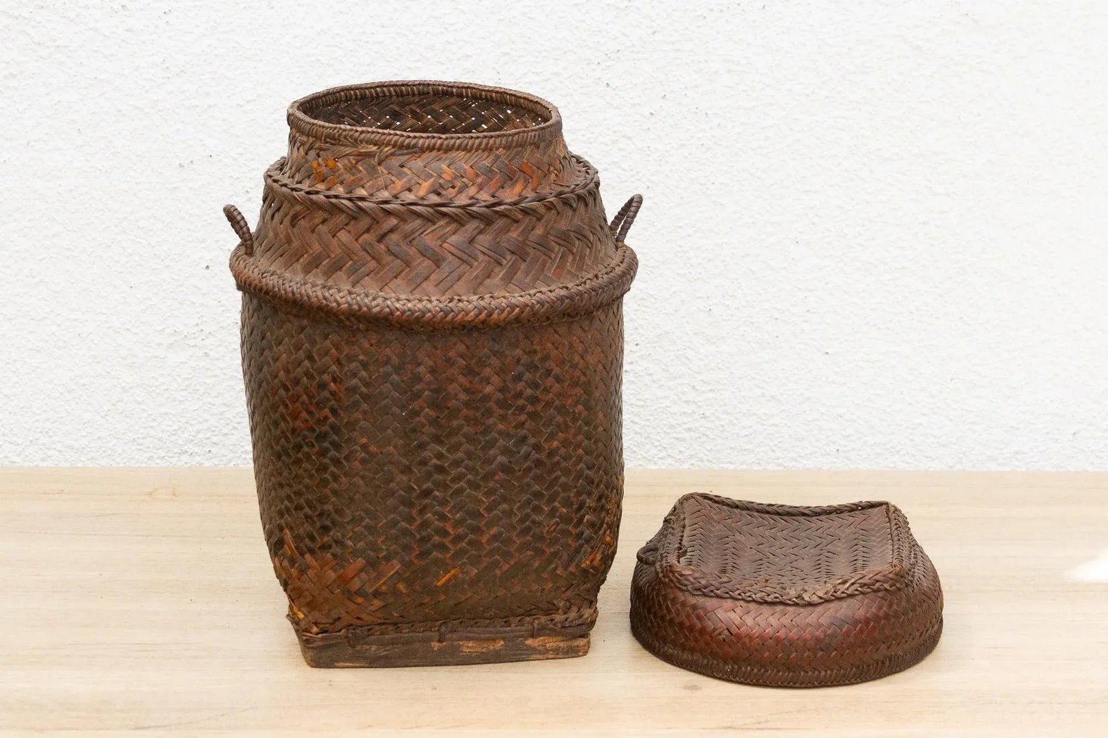 Tall Handwoven Antique Ifugao Rice Basket - 8