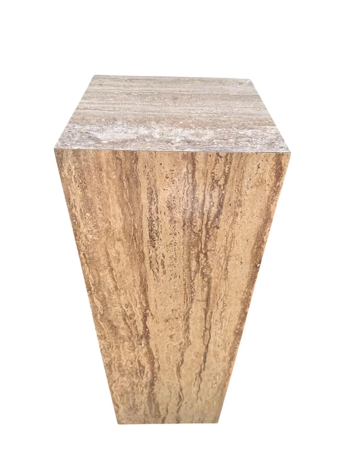 Mid 20th Century Postmodern Faux Travertine Laminate Pedestals - A Pair - 12