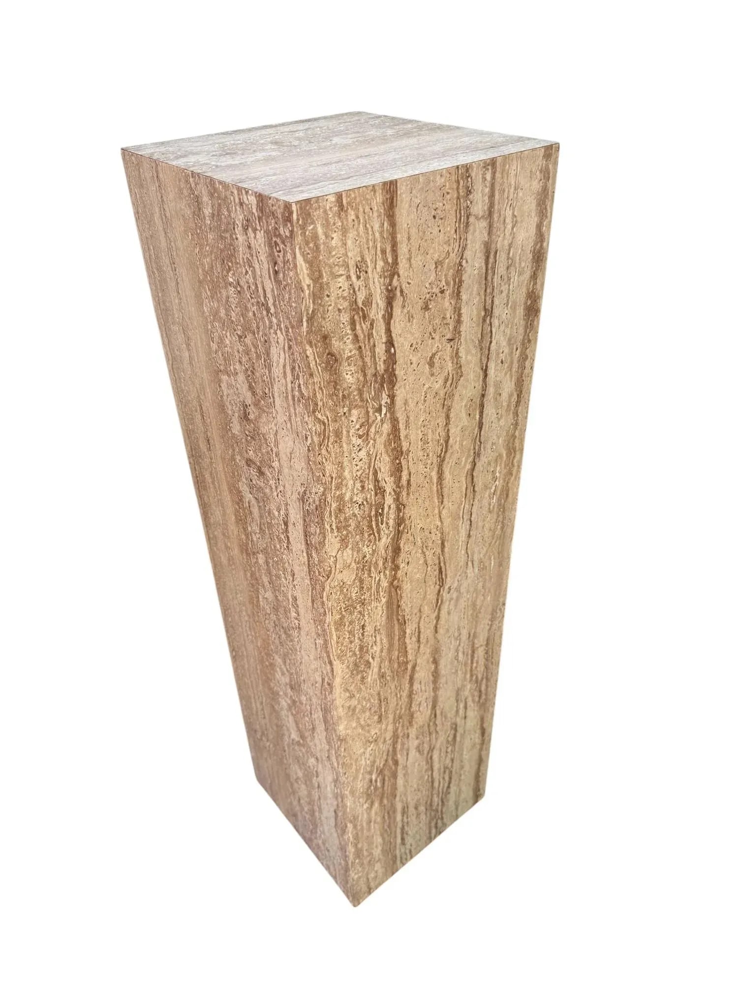 Mid 20th Century Postmodern Faux Travertine Laminate Pedestals - A Pair - 2