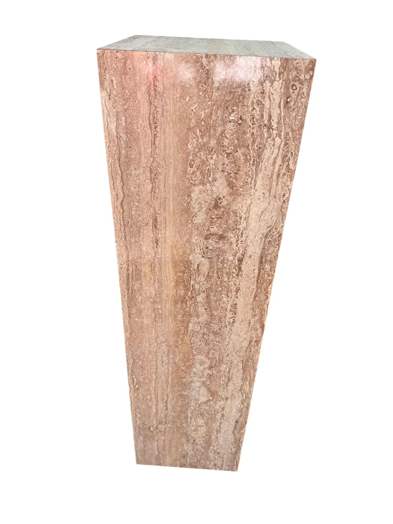 Mid 20th Century Postmodern Faux Travertine Laminate Pedestals - A Pair - 4