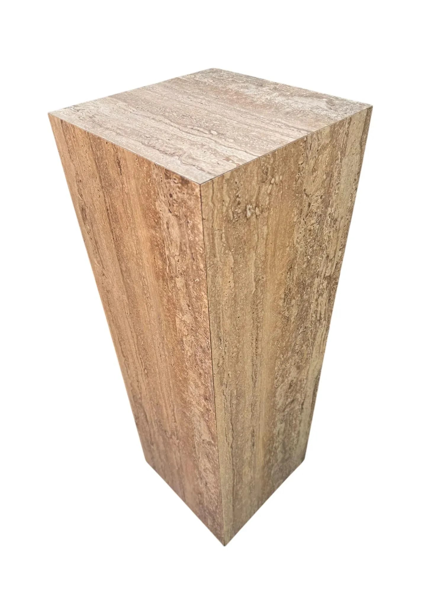 Mid 20th Century Postmodern Faux Travertine Laminate Pedestals - A Pair - 9