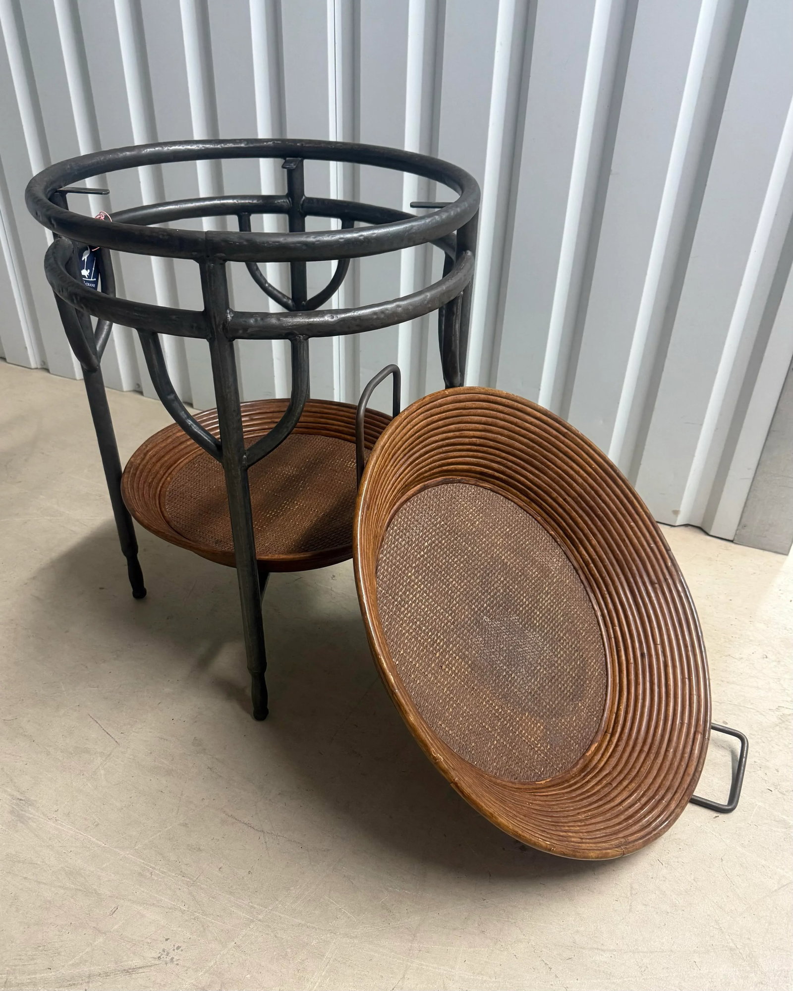 Vintage Gabriella Crespi Style Split Reed Rattan Tray Table - 6