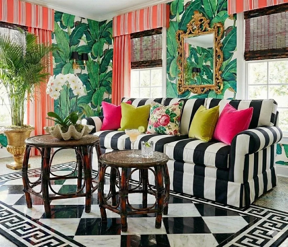 1970s Burnt Bamboo and Rattan 6-Leg Nesting Tables by Turtle and Crane - Styled After Gabriella Cres - 2