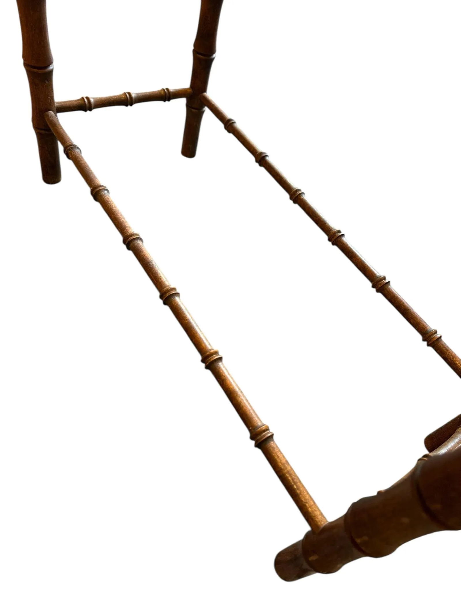 Vintage Faux Bamboo Maple Wood Plant Stand - 7