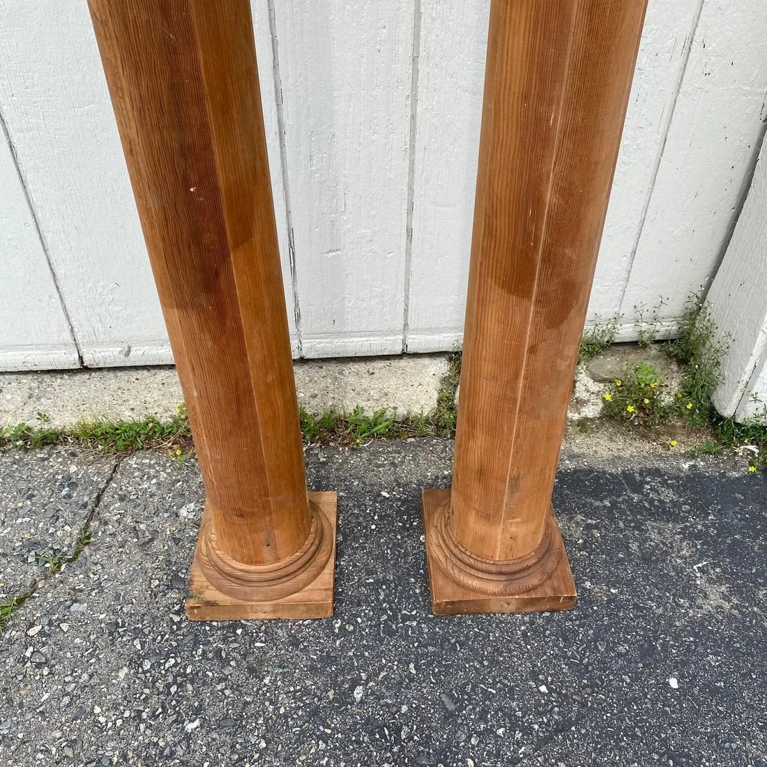 Antique 19th Century Architectural Doric Turned Wooden Columns -a Pair - 11