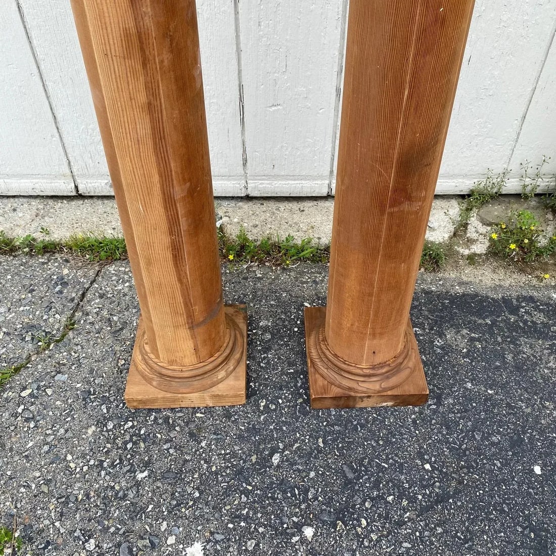 Antique 19th Century Architectural Doric Turned Wooden Columns -a Pair - 7