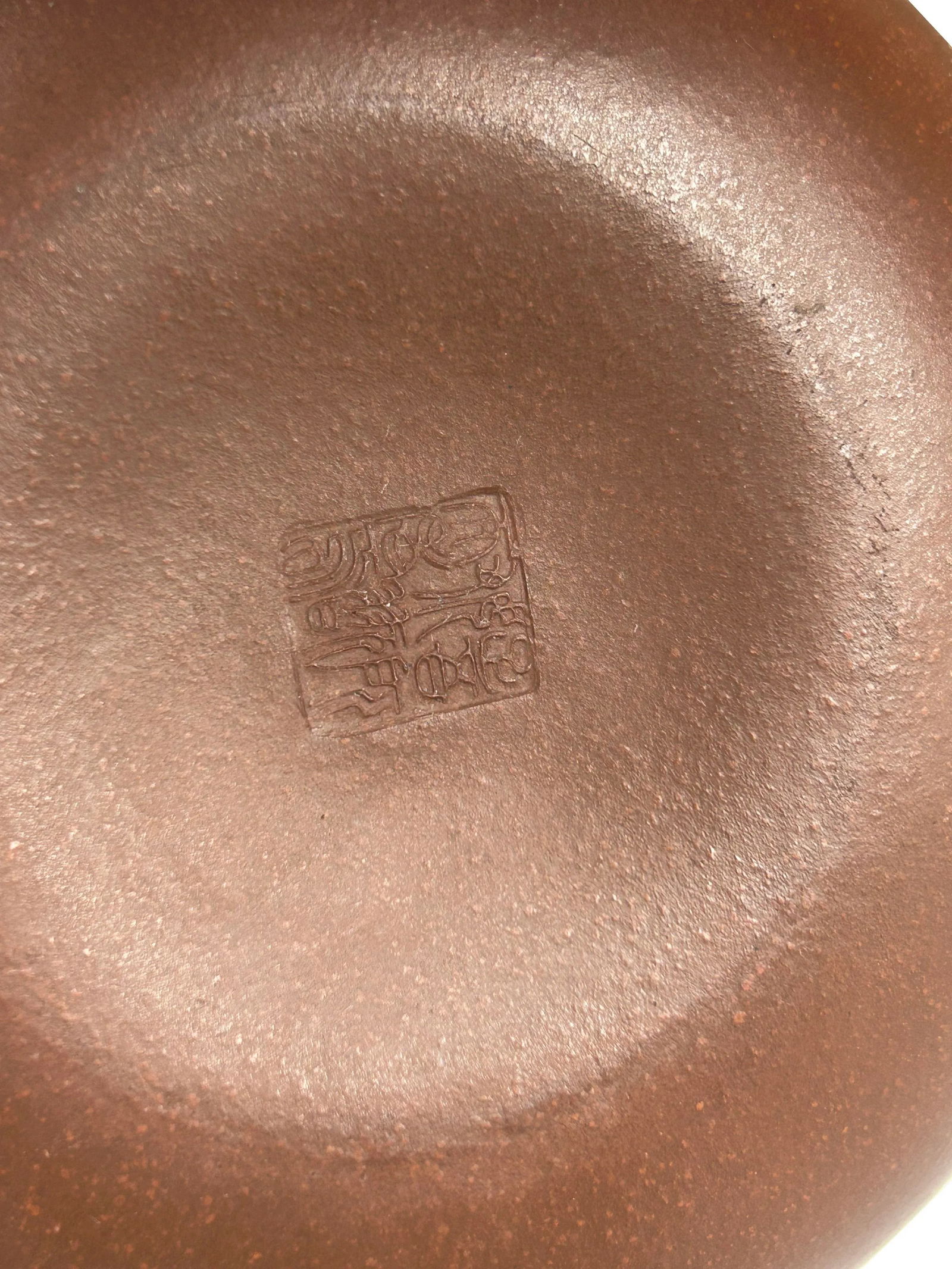 Vintage Brown Round Heart Shape Scroll Pattern Zisha Clay Teapot Art Display - 7