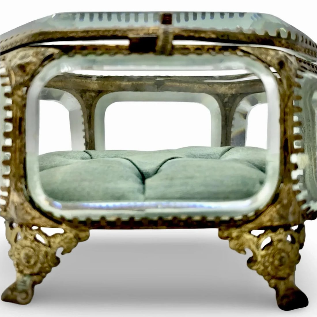 The Paris Apartment Antique 19th Century French Palais Royal Beveled Glass Jewelry Box, Original Tuf - 3