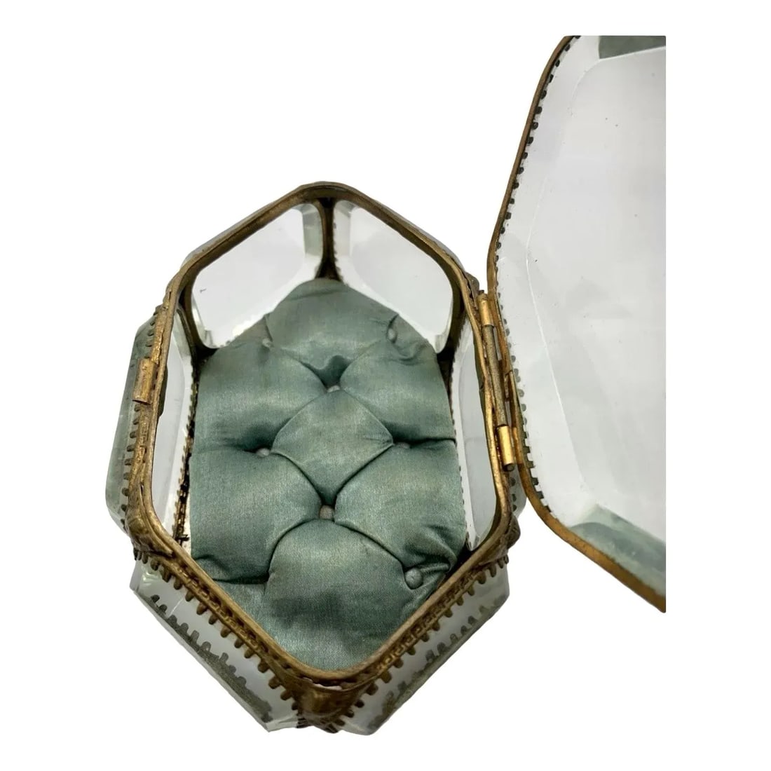 The Paris Apartment Antique 19th Century French Palais Royal Beveled Glass Jewelry Box, Original Tuf - 5