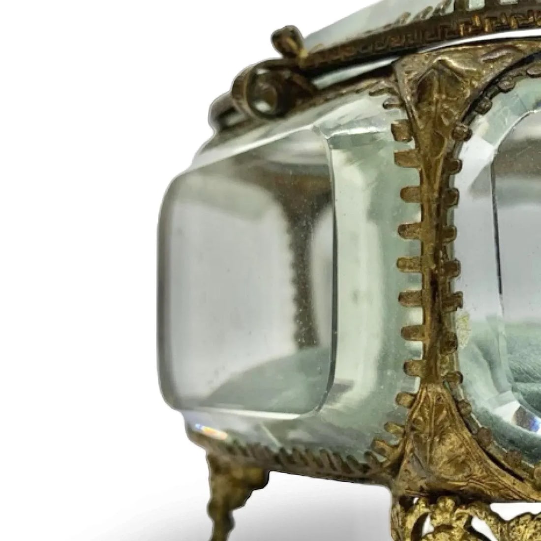 The Paris Apartment Antique 19th Century French Palais Royal Beveled Glass Jewelry Box, Original Tuf - 8