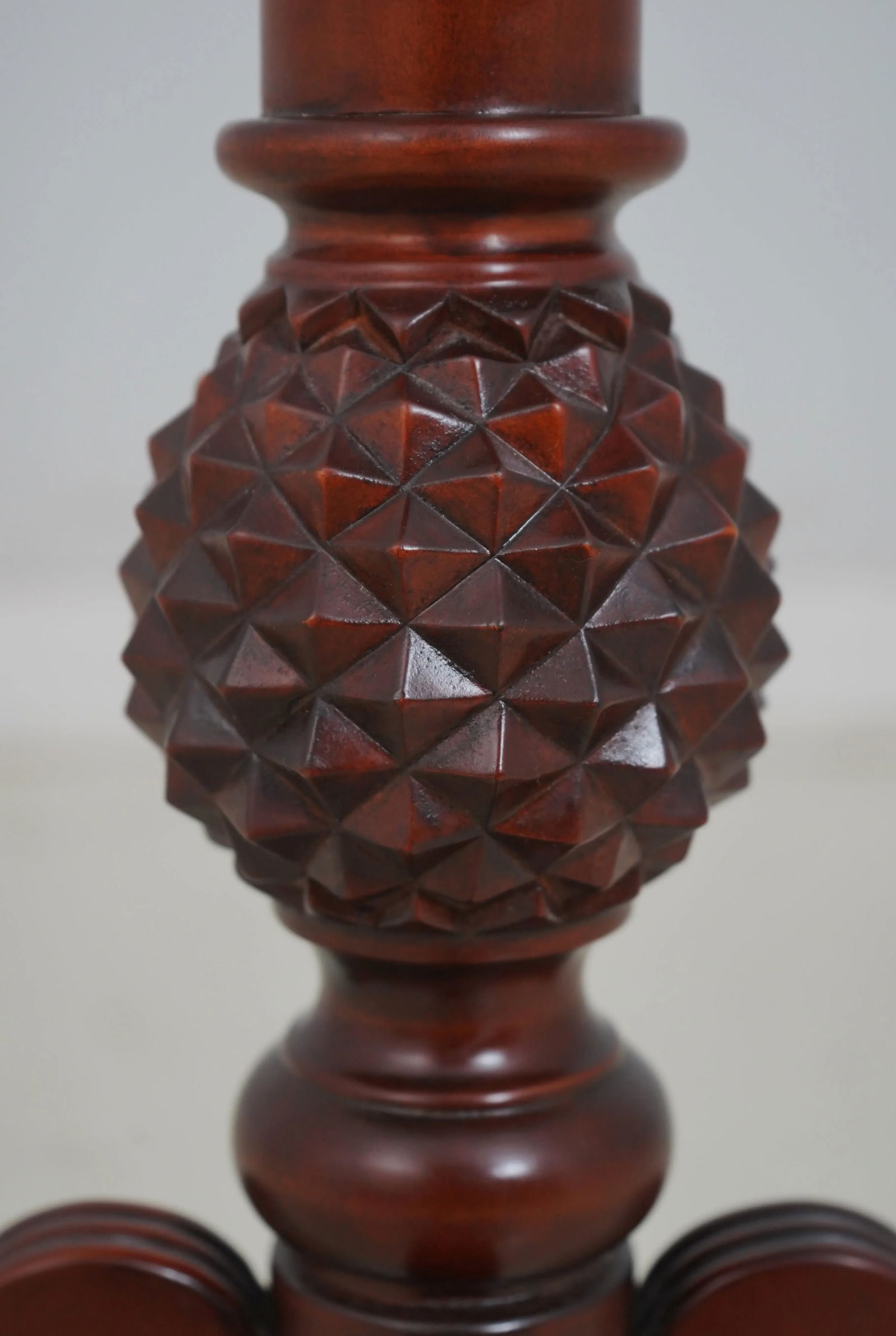 Pineapple Carved Base Cherry Pedestal Stand - 8