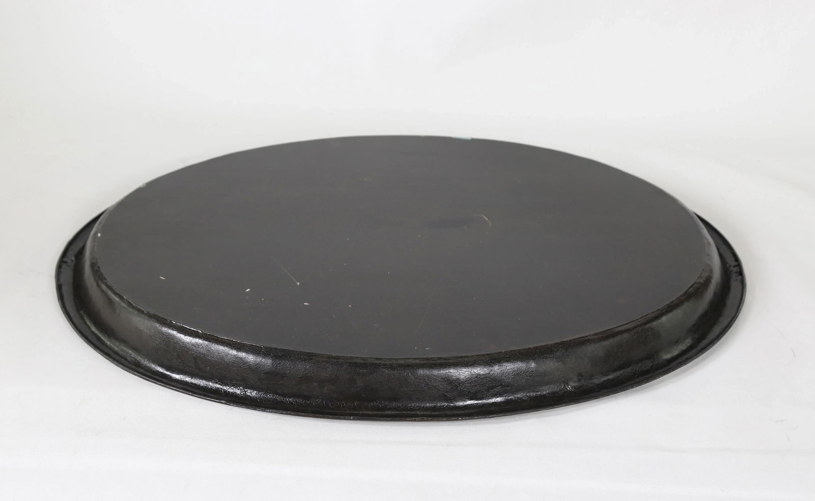 Vintage Red Hand-Painted Floral Decorative Disc/Tray - 5