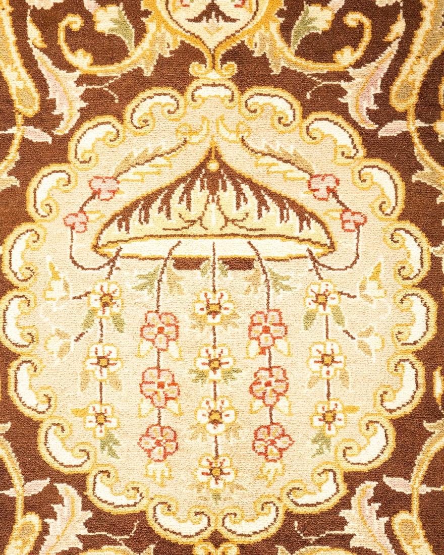 Mogul Hand-Knotted Area Rug - Brown, 8' 1" x 10' 4" - 3