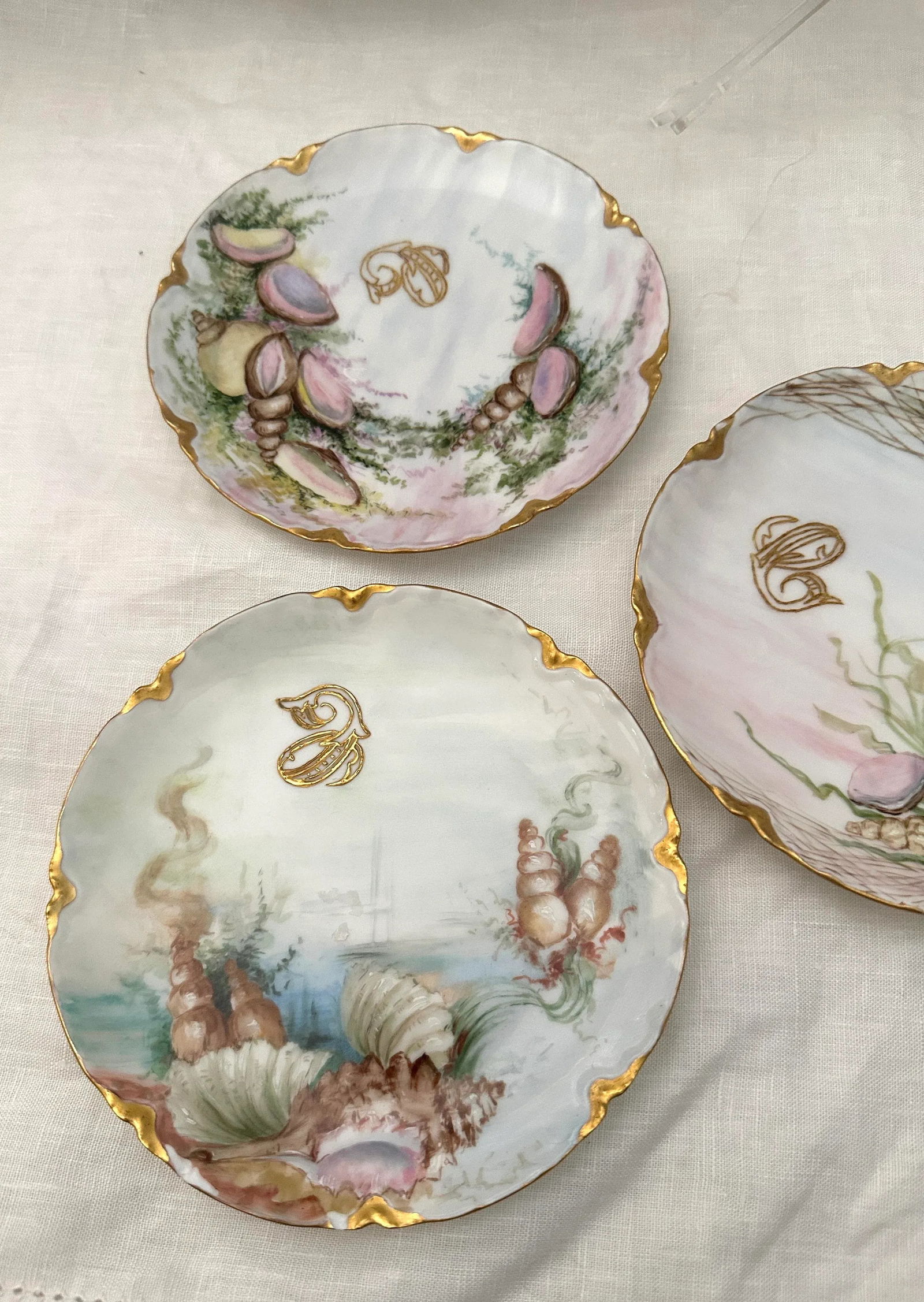 6 Pc Porcelain Seafood Service by Haviland Limoges Circa. 1890 - 7