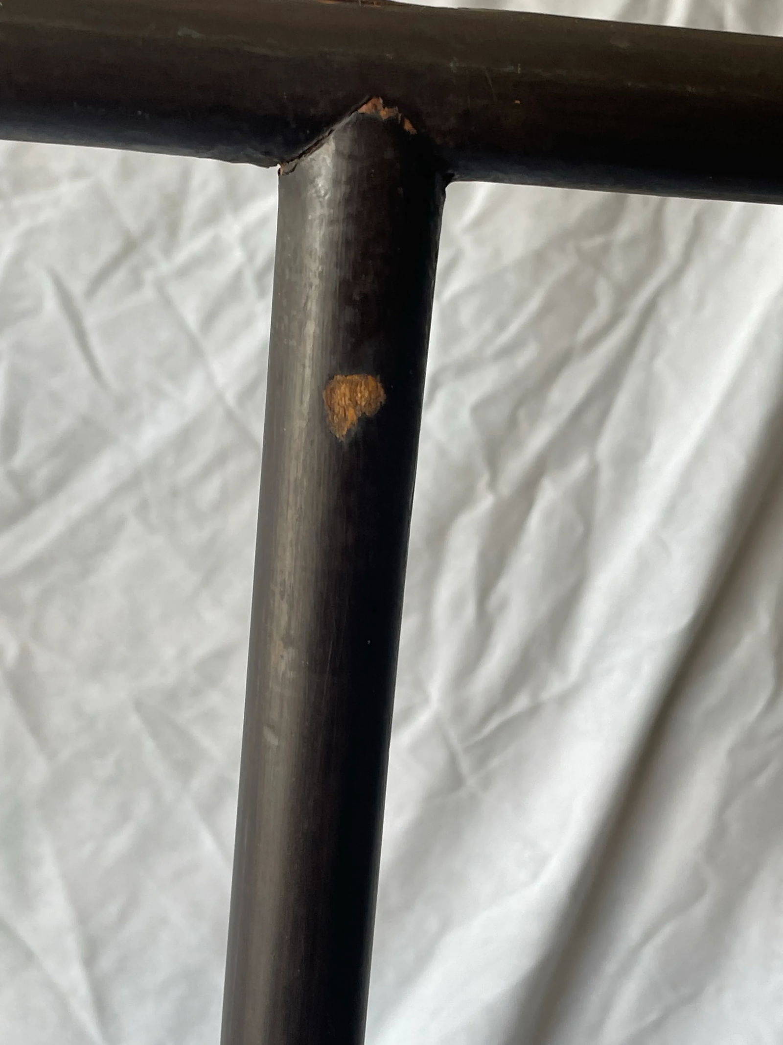 Early 20th Century Chinese Carved Wood Robe Garment Display Rack Dragon Heads Black & Red Paint - 6