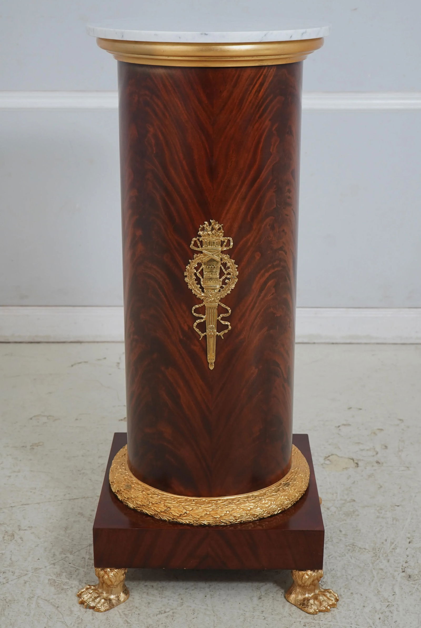 French Empire Bronze Mounted Marble Top Mahogany Pedestal - 2