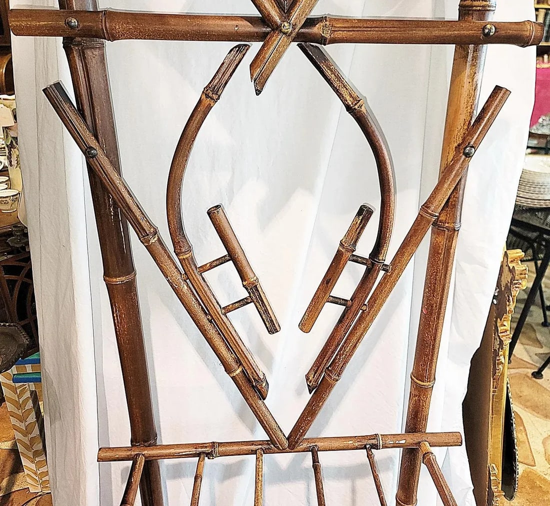 1910s French Burnt Bamboo Portemanteau Vestier Coat Rack - 12