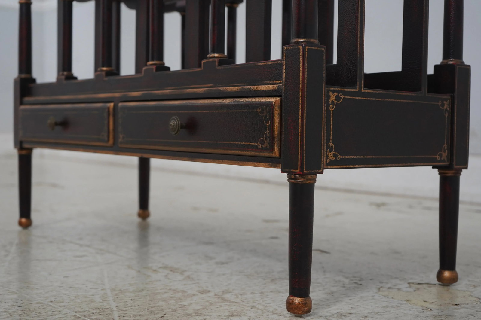 Stunning Regency 2 Drawer Painted Finish Canterbury Magazine Rack - 15