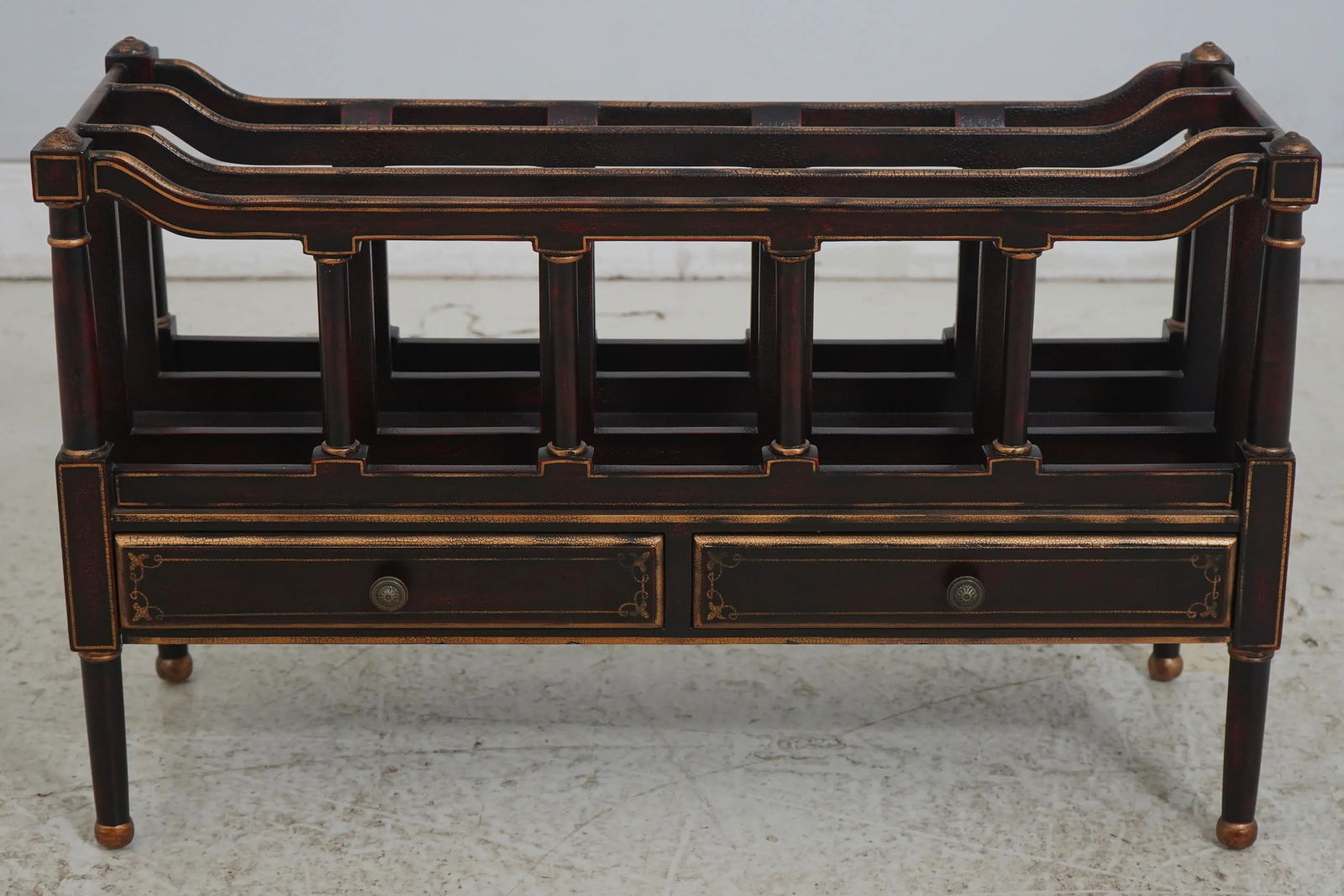 Stunning Regency 2 Drawer Painted Finish Canterbury Magazine Rack - 2