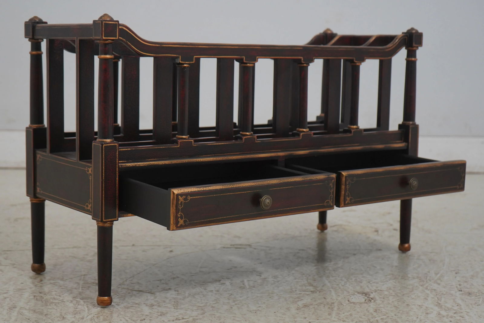 Stunning Regency 2 Drawer Painted Finish Canterbury Magazine Rack - 3