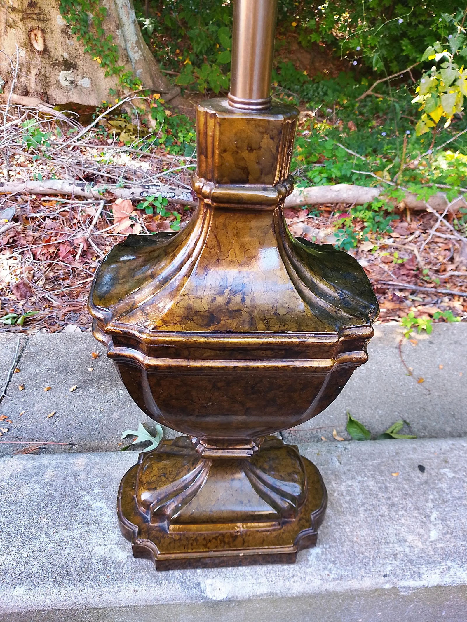 Marbro Lamp Company Faux Tortoise Finish Urn Lamp - 4