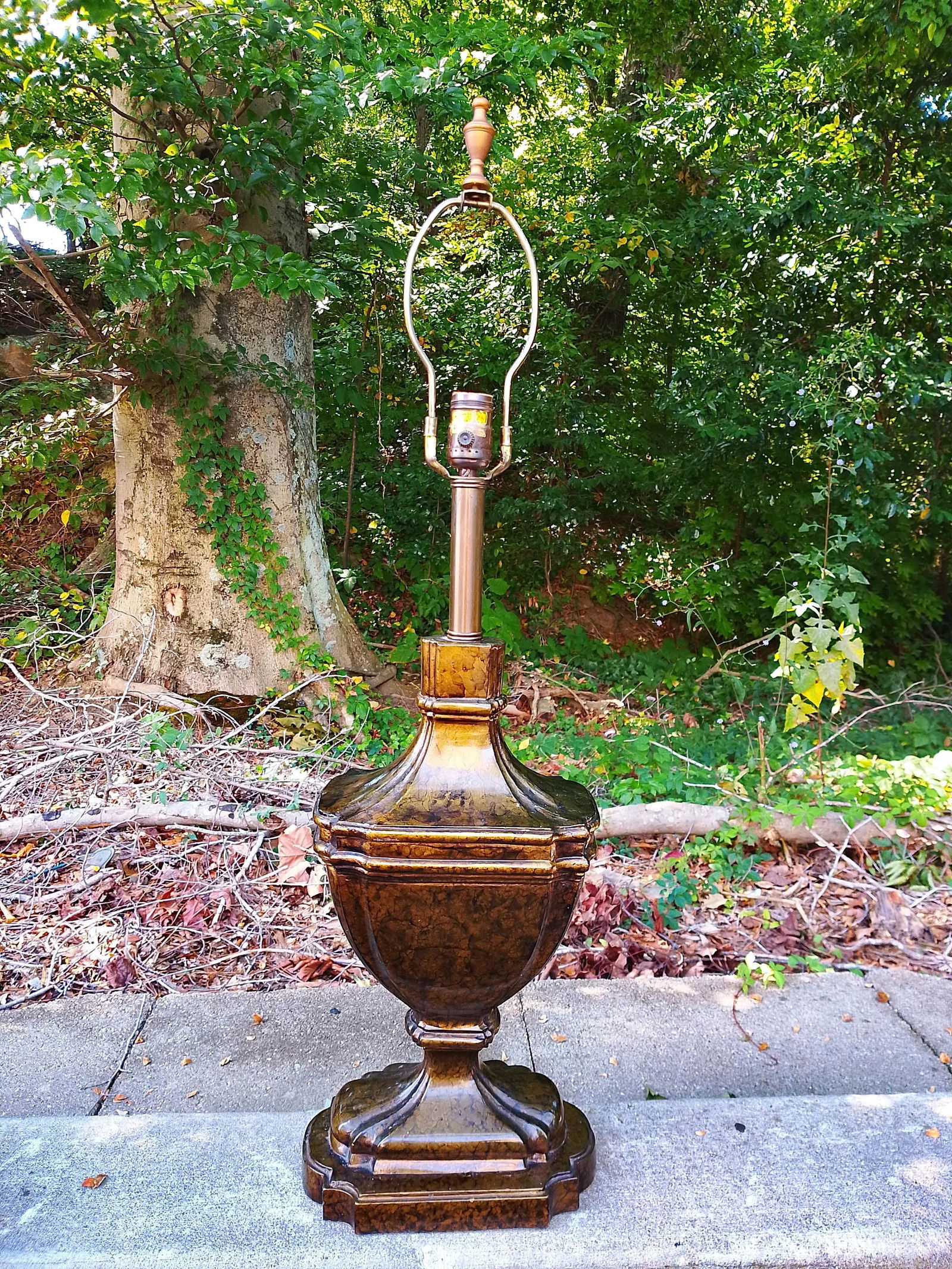 Marbro Lamp Company Faux Tortoise Finish Urn Lamp - 6