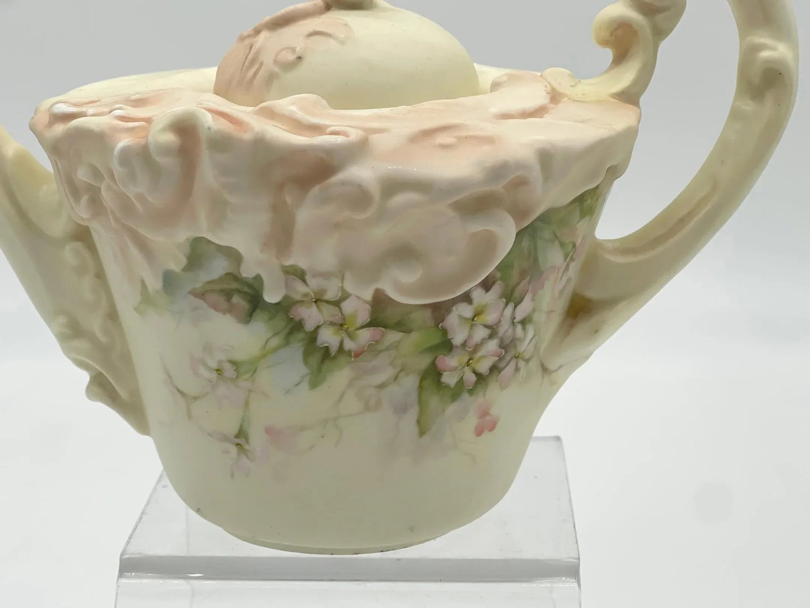 Doulton Burslem Blush Ivory 3 Piece Tea Set with Apple Blossom Decoration, 1889 - 10