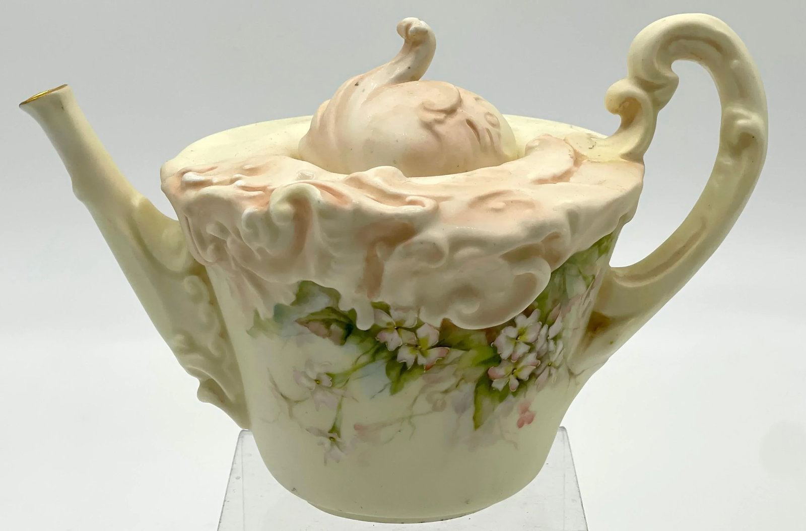 Doulton Burslem Blush Ivory 3 Piece Tea Set with Apple Blossom Decoration, 1889 - 9