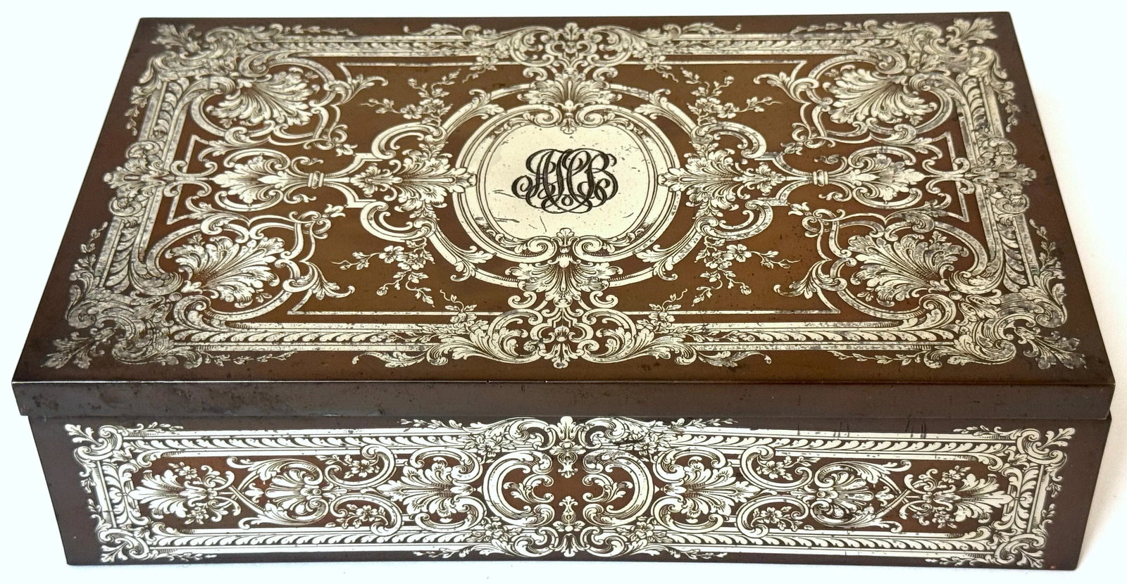 Rococo Revival Style Mixed Metal Copper & Silver Humidor, Atrib. Gorham, 1870 - 5