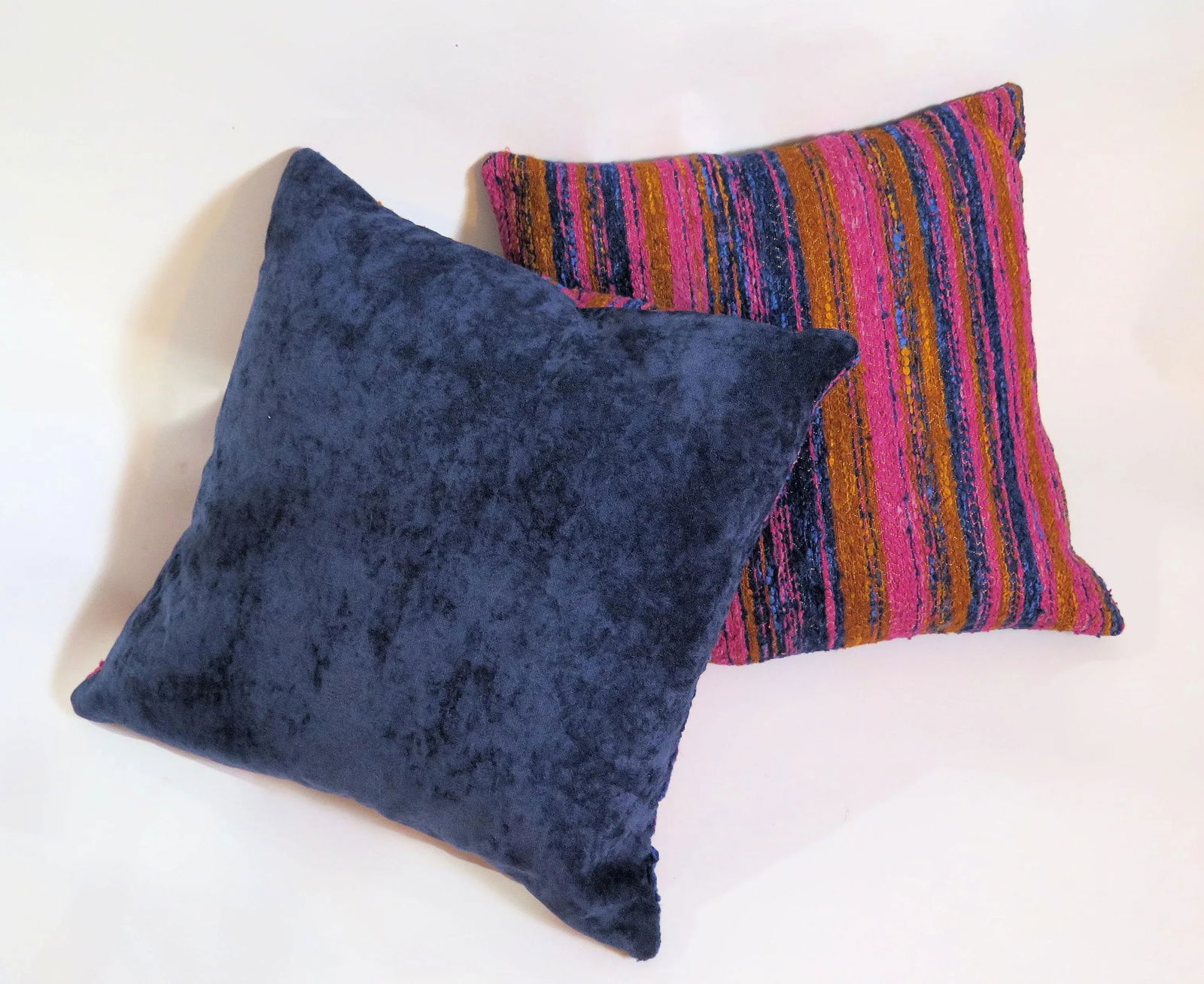 Mid 20th Century Hand Woven Cotton Multi-Color Pillows - A Pair - 2