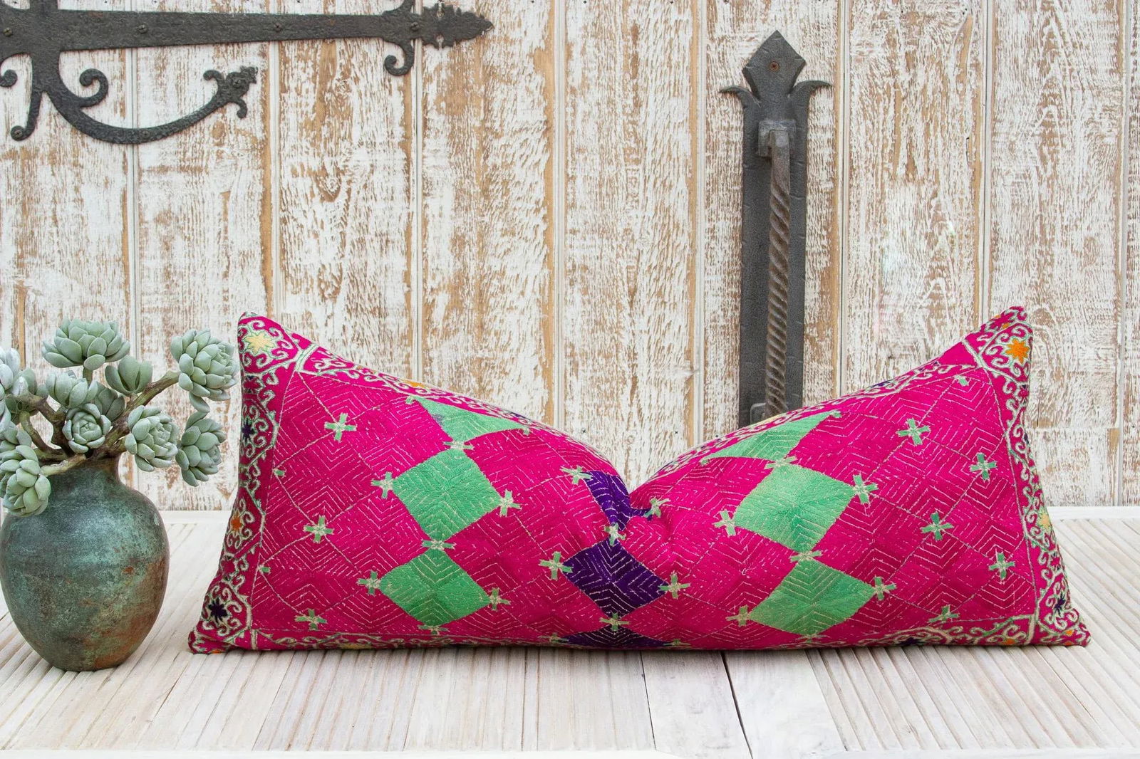 Antique Zena Sindh Silk Pillow - 2