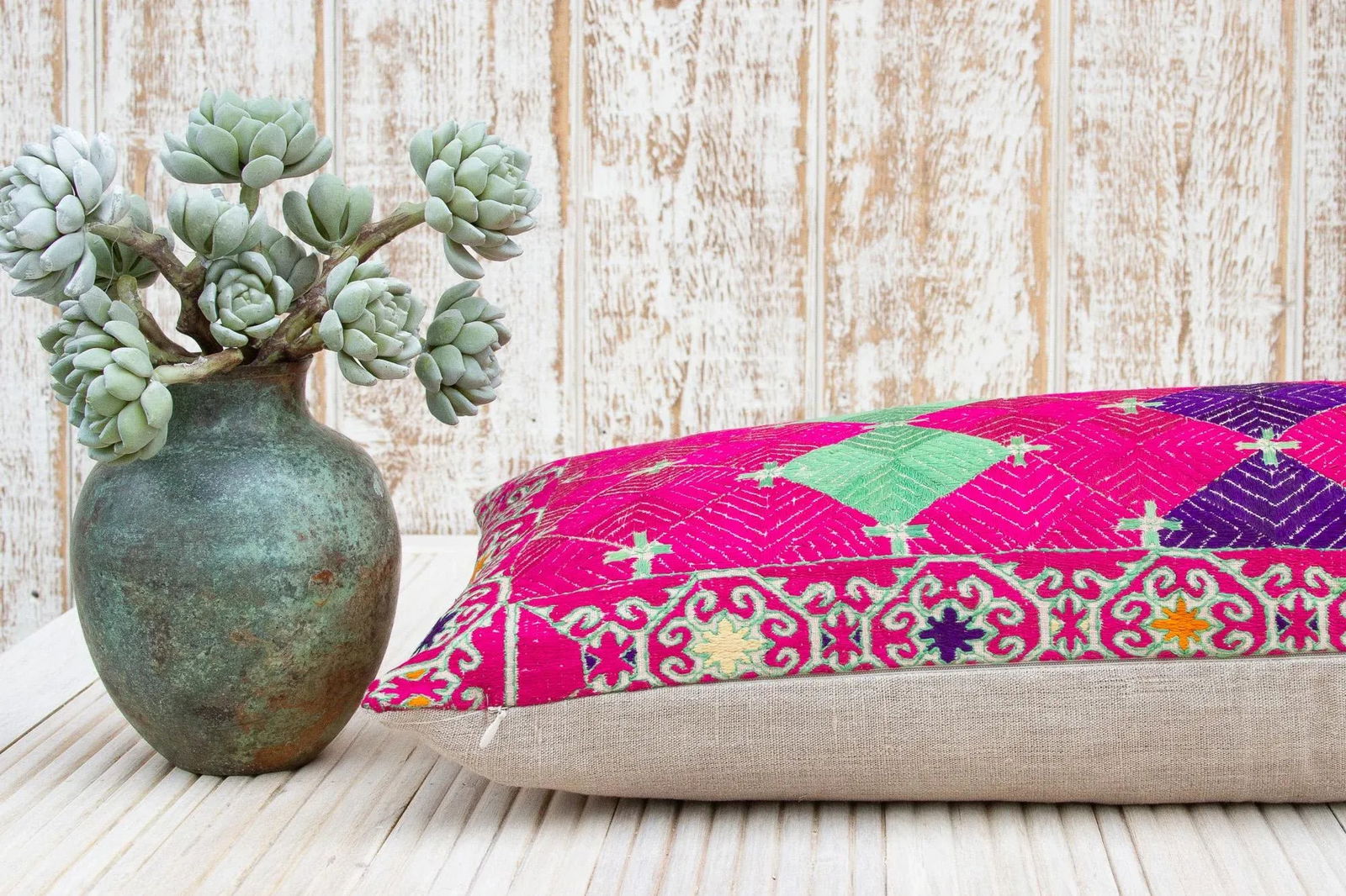 Antique Zena Sindh Silk Pillow - 7