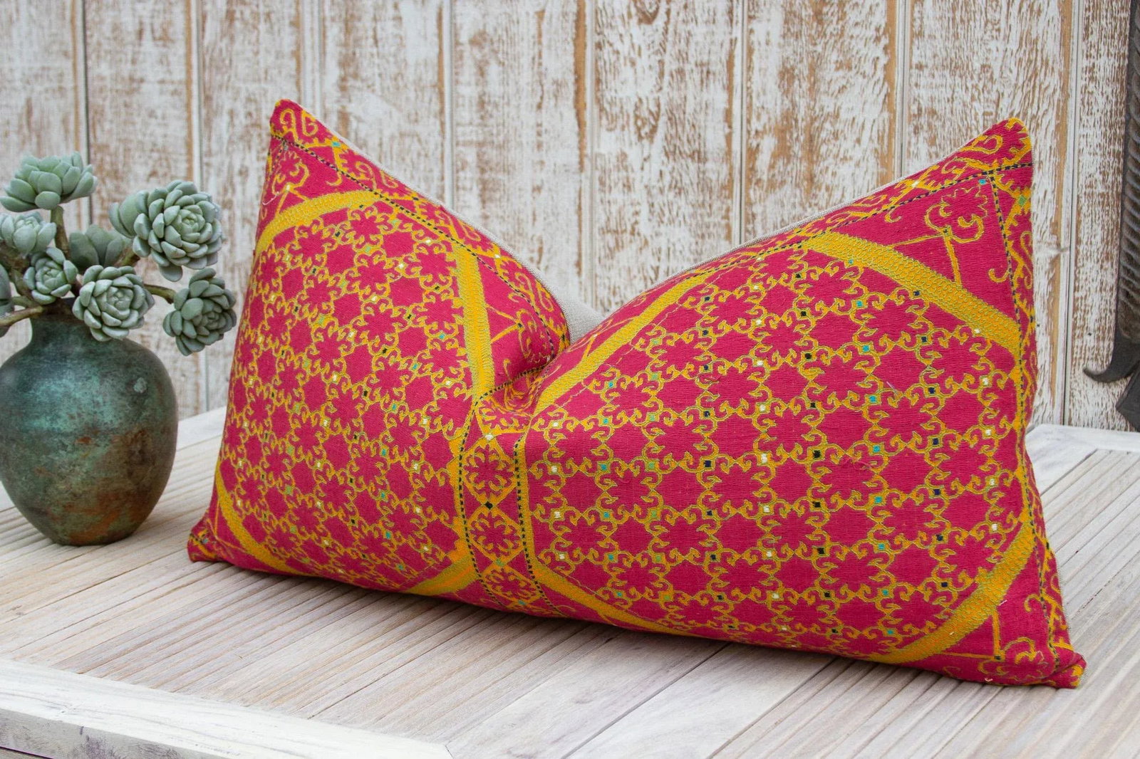 Antique Mahnoor Sindh Silk Pillow - 3