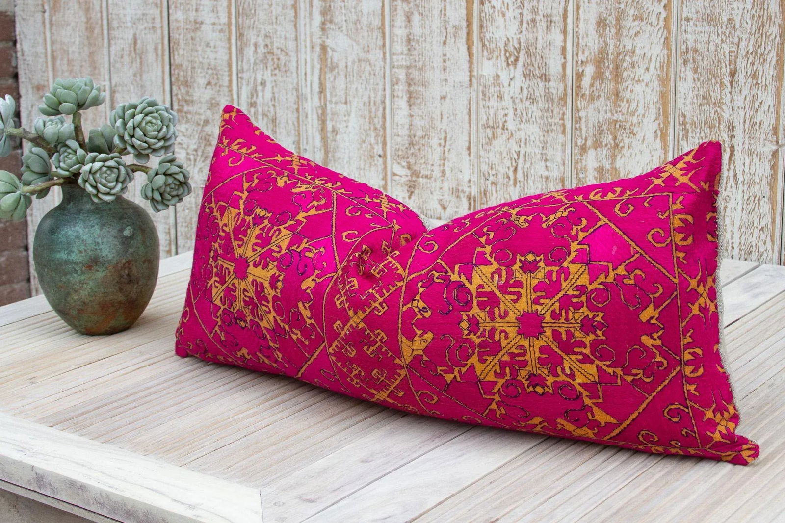 Antique Nadeer Sindh Silk Pillow - 3