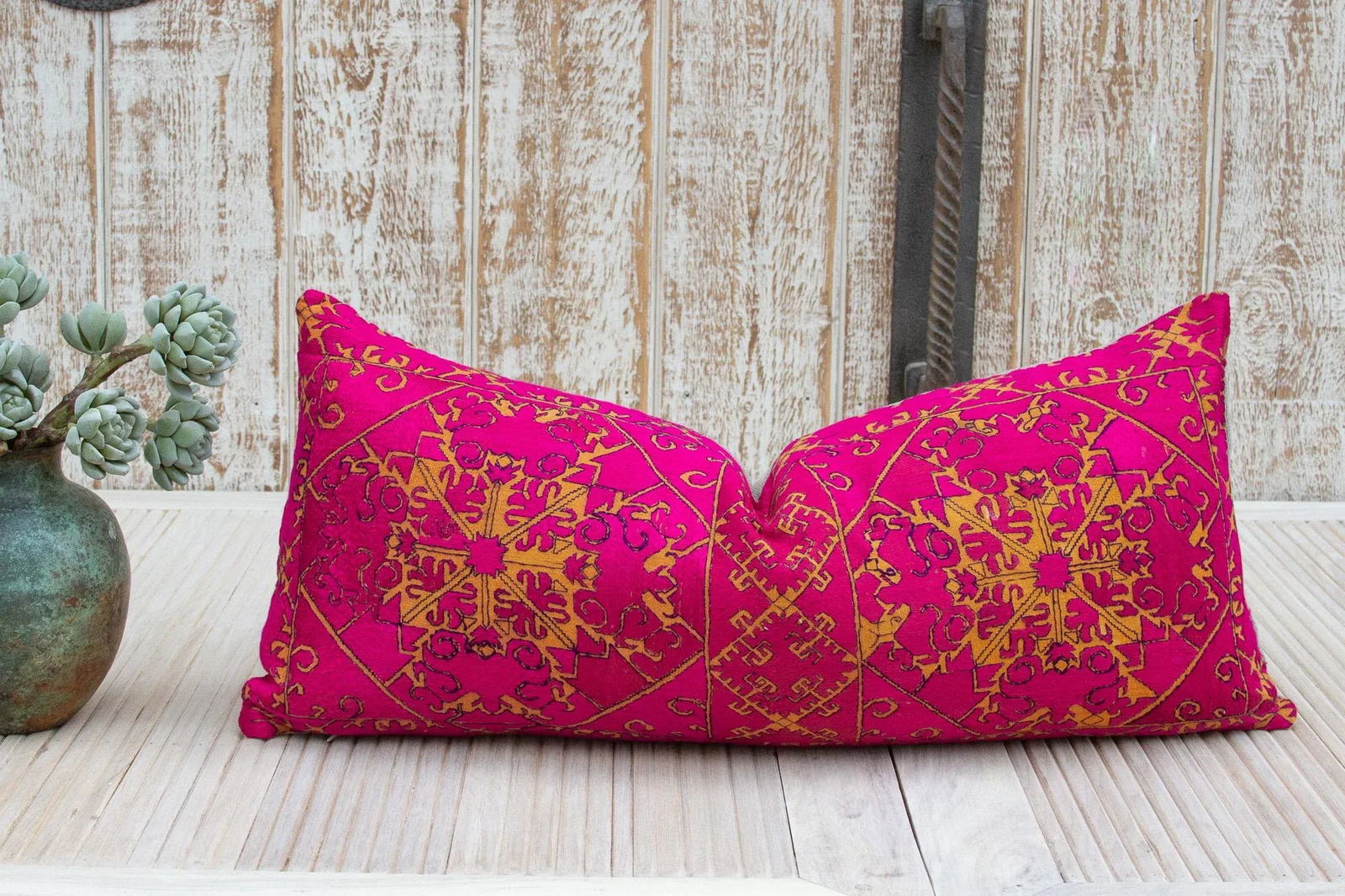 Antique Nadeer Sindh Silk Pillow - 7