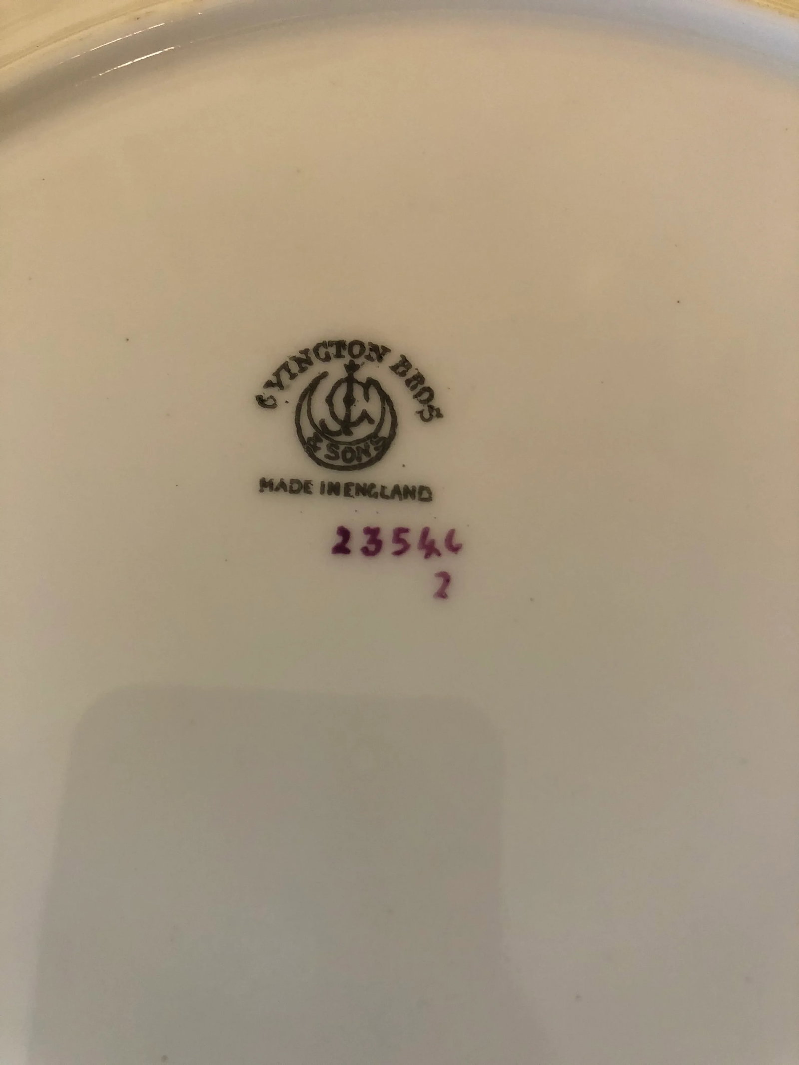 Antique Ovington Brothers English Porcelain Dinner Plates -Set of 12 - 8