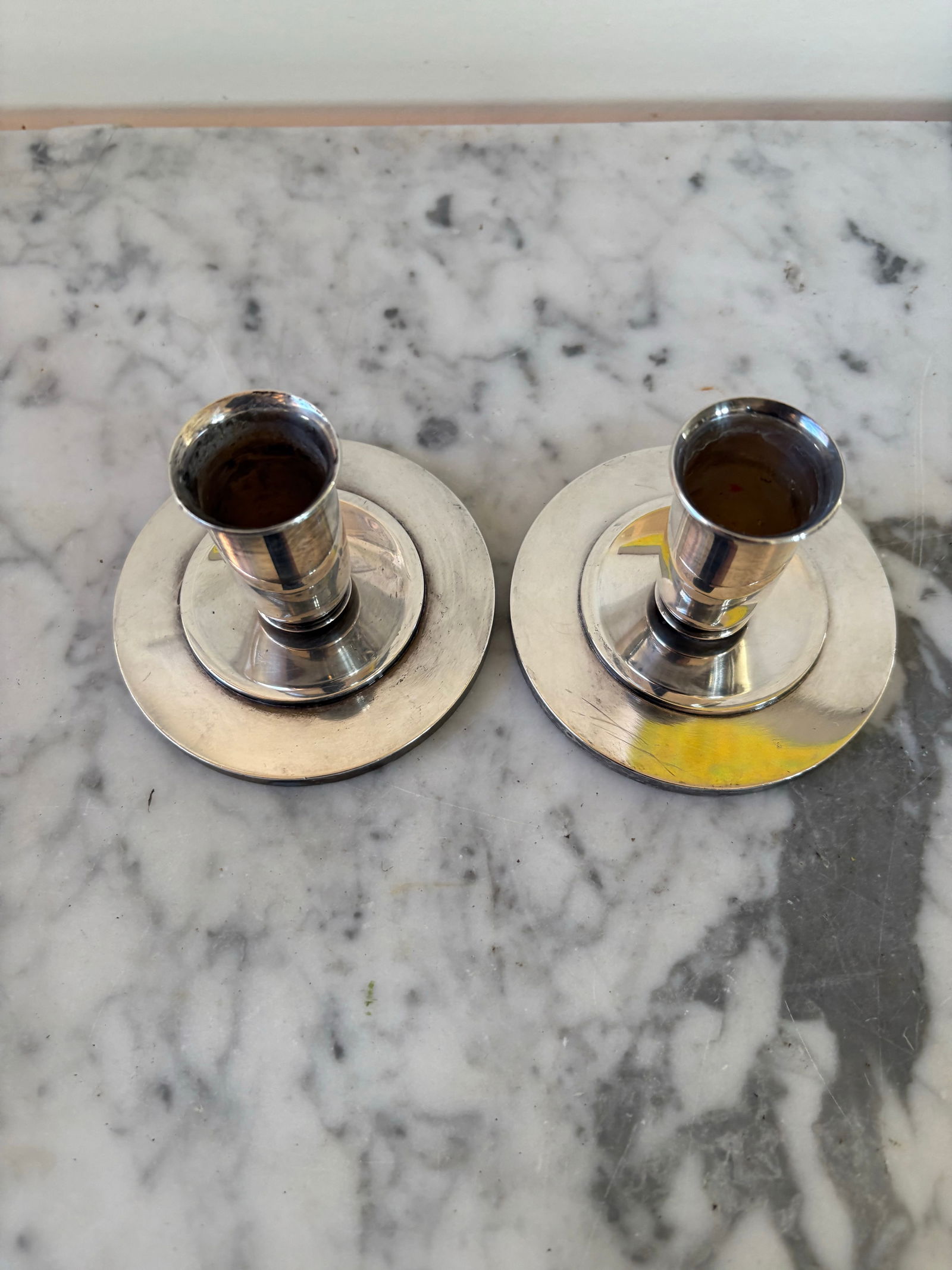 Vintage 1940s Georg Jensen 748 Sterling Silver Art Deco Candlesticks - 3