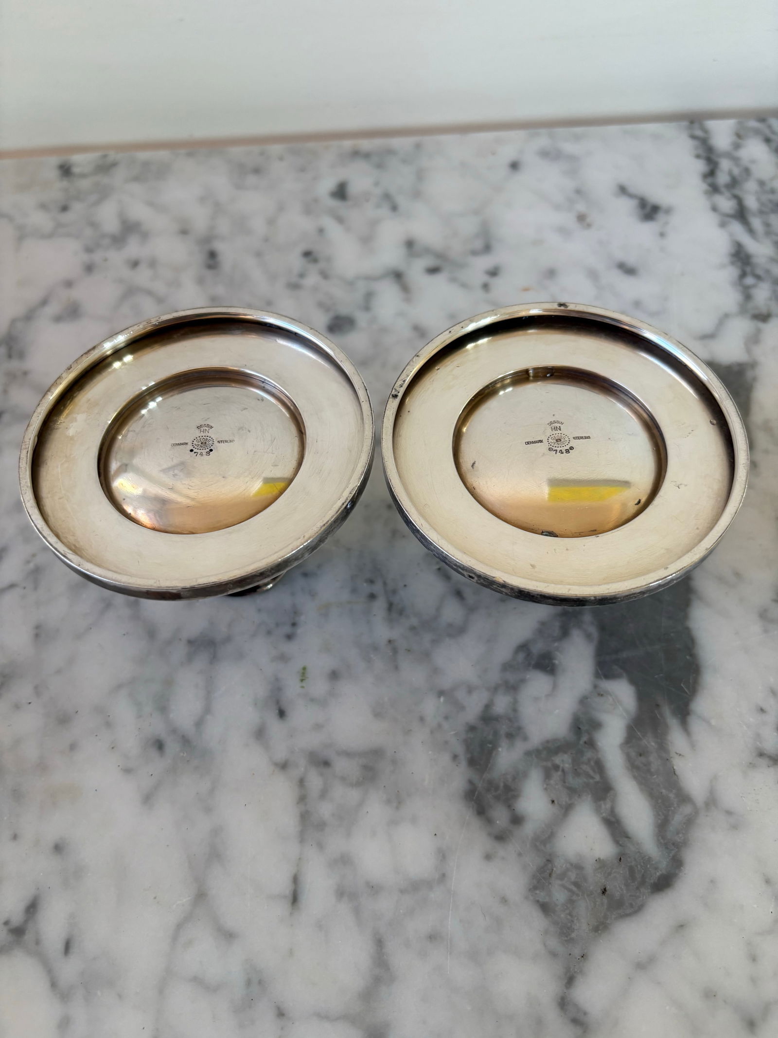 Vintage 1940s Georg Jensen 748 Sterling Silver Art Deco Candlesticks - 4