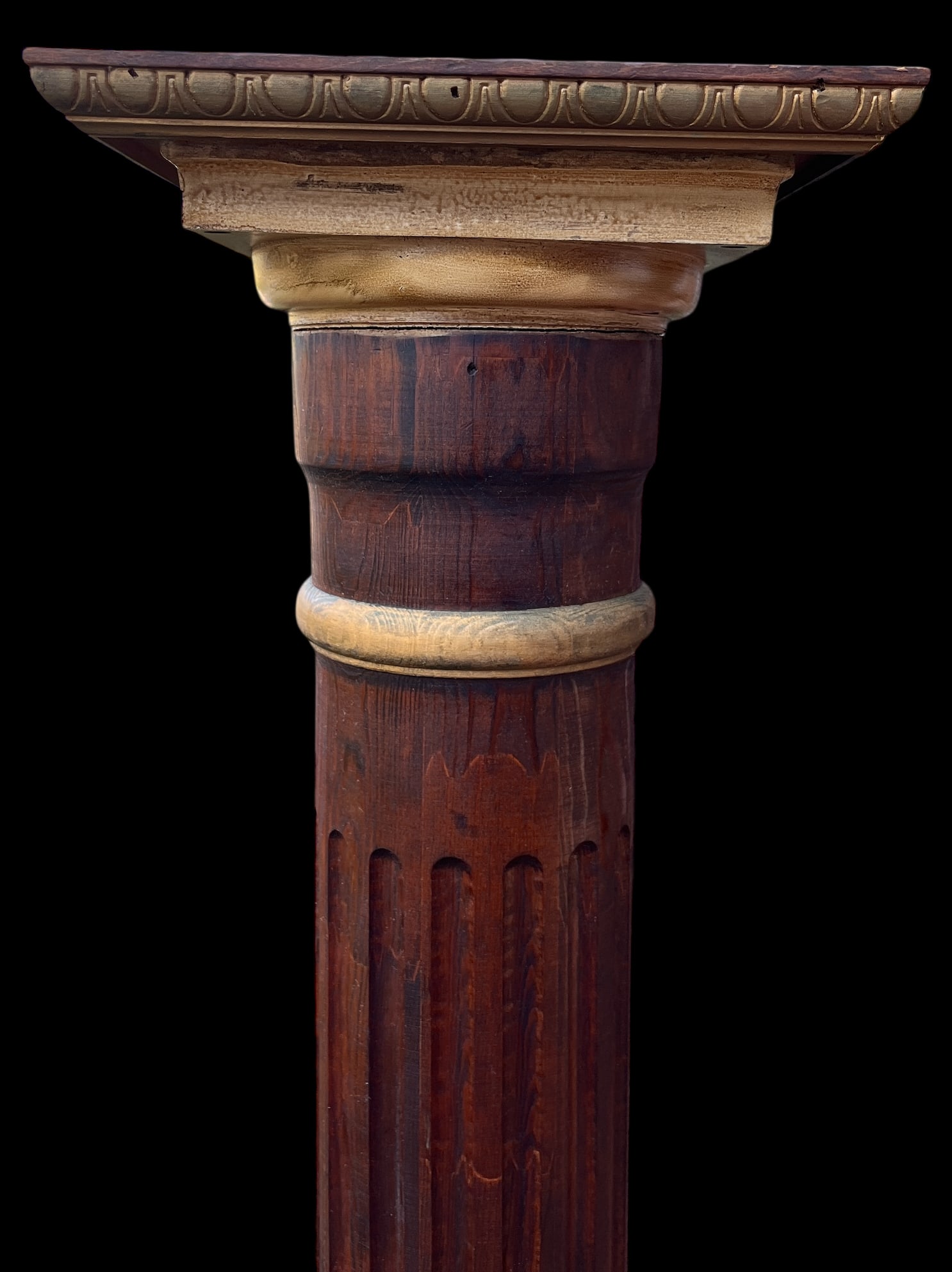 Vintage Classical Revival Fluted Wooden Column Pedestals With Gold Gilding 42.5" X 12" - 4