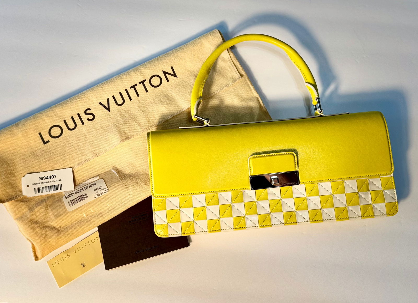 Louis Vuitton Damier Mosaic Ew Jayne Yellow Handbag M94407 - 4