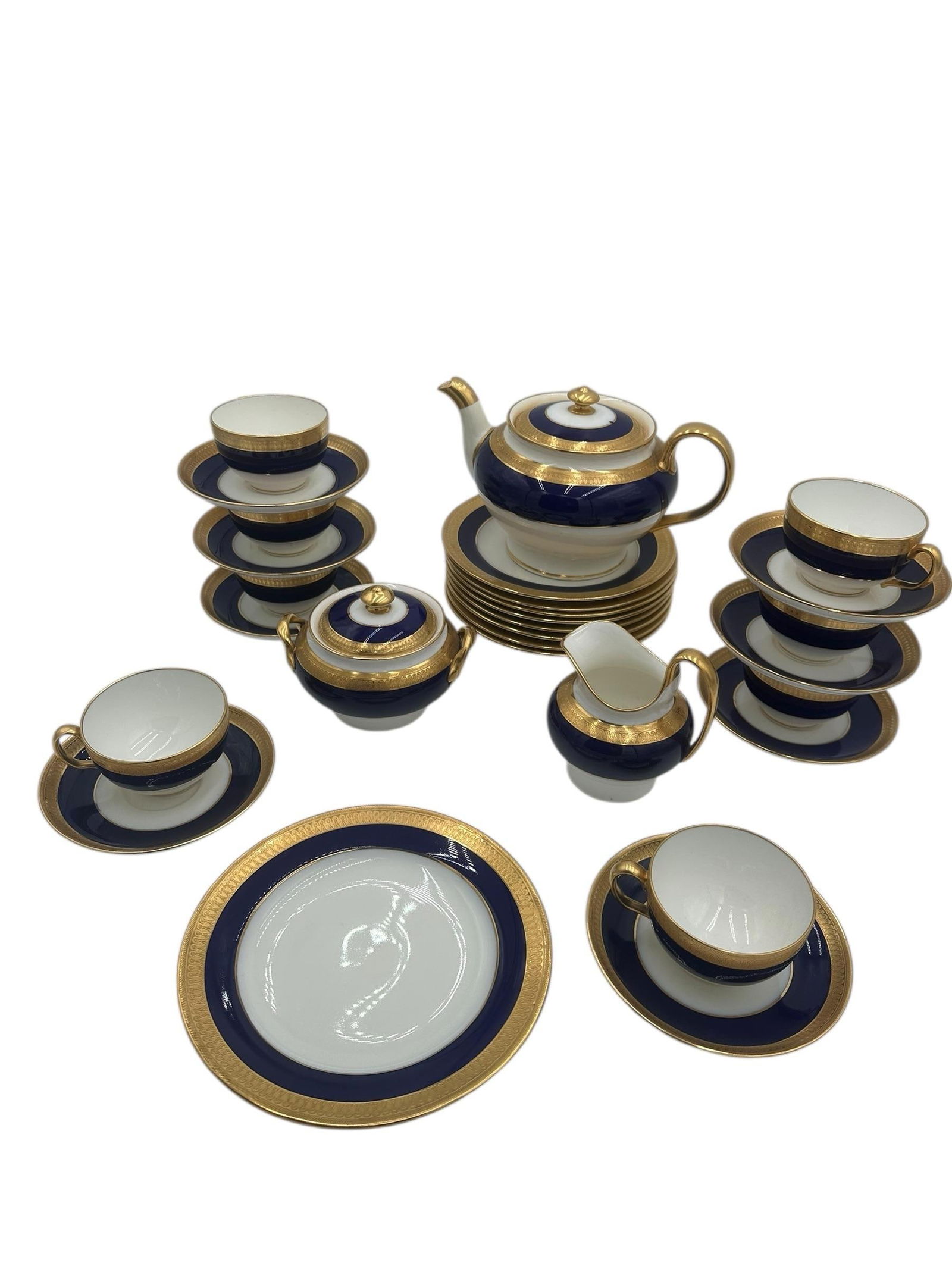 Mid 20th Century Minton "Cobalt & Gold" Pattern G6262 – Complete Tea Set for Eight - 30 Pieces - 3