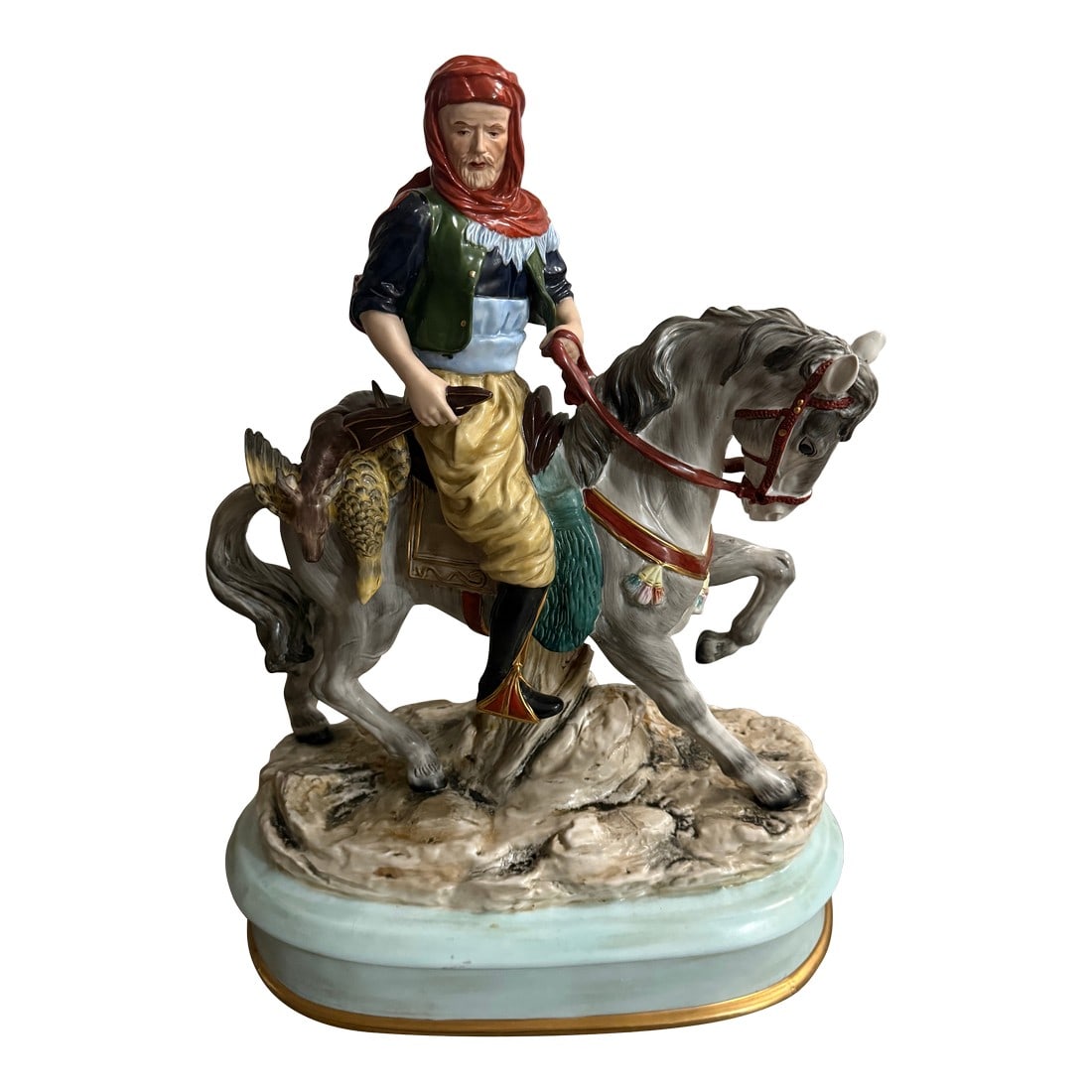 Exceptional Rare Dresden Antique Porcelain Statue Arabian Hunter 22in: Exceptional Rare Dresden Antique Porcelain Statue Arabian Hunter 22in Excellent condition no damages Mint condition This exceptional rare Dresden antique porcelain statue of an Arabian hunter is a