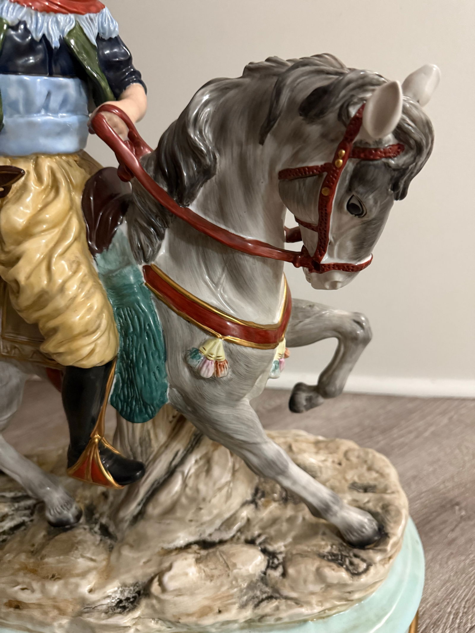 Exceptional Rare Dresden Antique Porcelain Statue Arabian Hunter 22in - 7